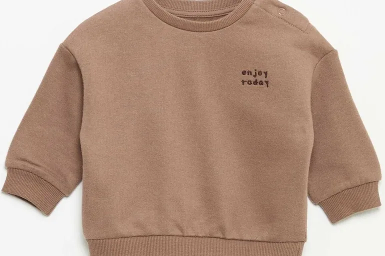 Long-sleeved fleece sweatshirt BROWN