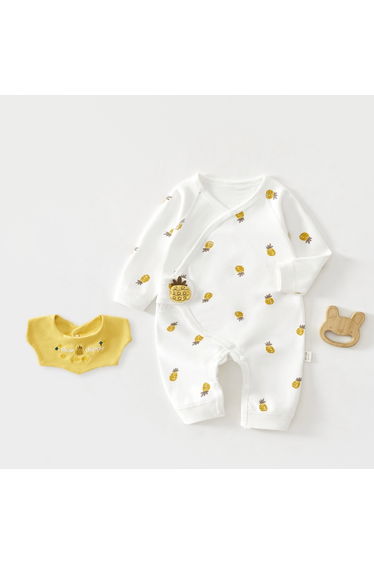 NICE HAPPY LOVELY Baby Fruits Kimono Romper with Bib