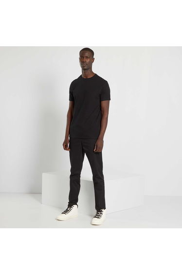 Plain jersey T-shirt black
