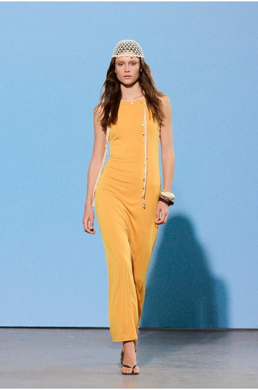 Limited Edition Orange Knitted Sandy Maxi Evening Dress & Graduation Gown