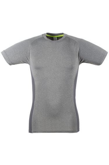 Tombo Teamsport Mens Slim Fit Short Sleeve T-Shirt - Grey Marl /Grey