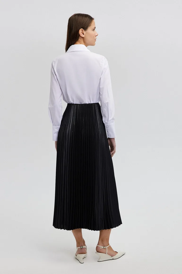 Touché Black Pleated Midaxi Skirt - 4