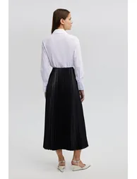 Touché Black Pleated Midaxi Skirt - 4