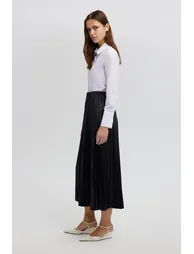 Touché Black Pleated Midaxi Skirt - 3