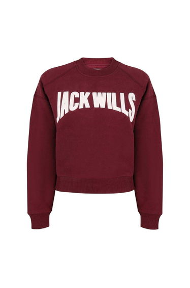 Jack Wills Womens/Ladies Varsity Crew Neck Sweatshirt - Burgundy