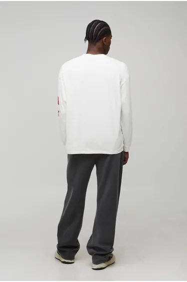 Straight Leg Washed Joggers - washed charcoal