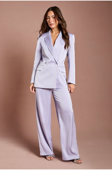 Satin Double Breasted Blazer