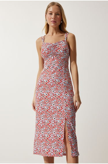 Happiness İStanbul Orange Column Midi Dress