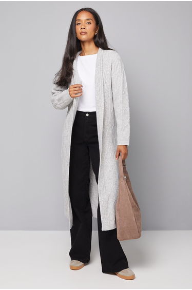 Longline Maxi Cable Cardigan