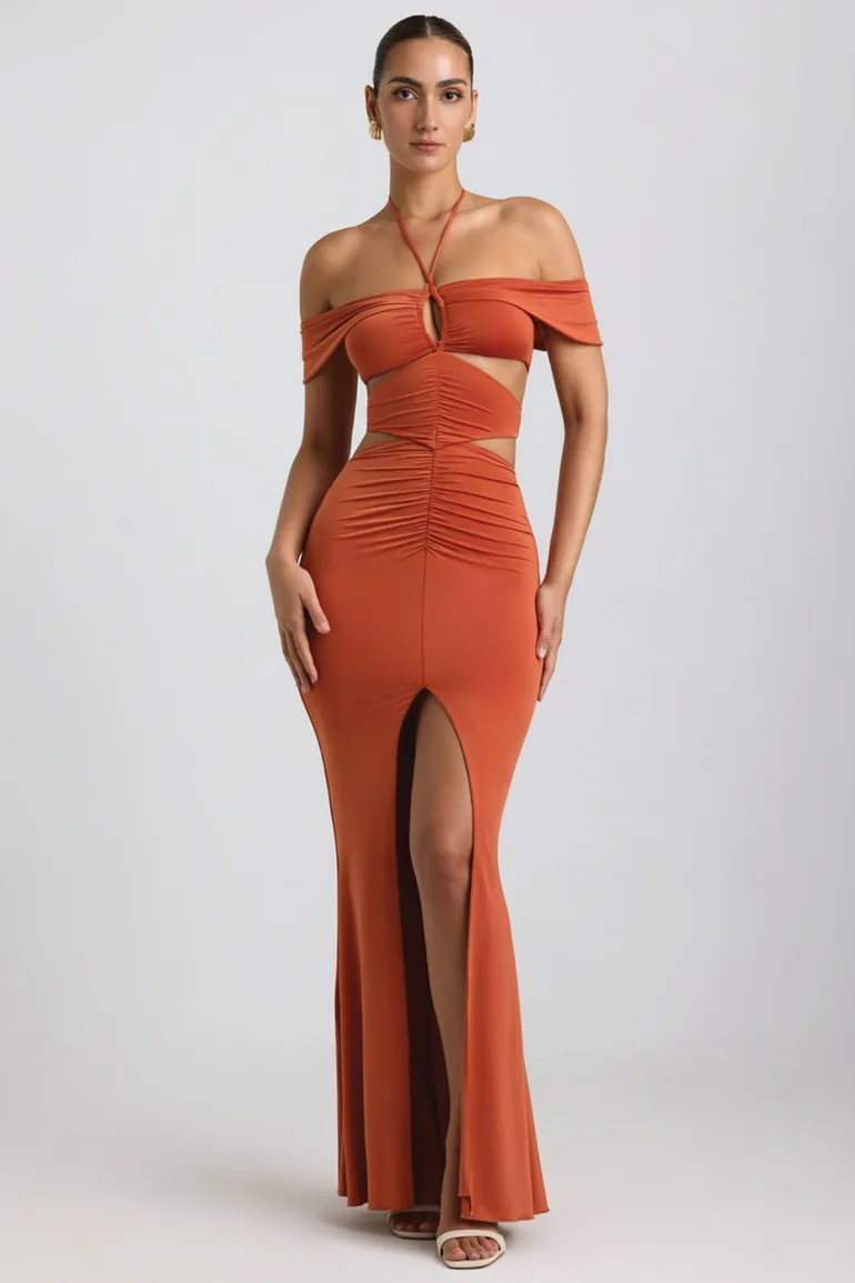 jersey tank midi dress Good American Slinky Jersey Ruched Midi Dress  Alysa Rene Boutique