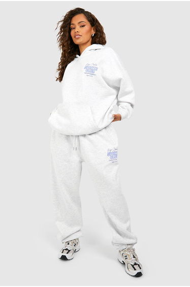 Dsgn Studio Sports Bubble Slogan Oversized Jogger - ash grey