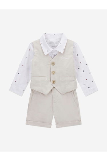 Guess Baby Boys Short Set in Beige