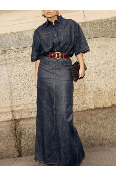 Column No Belt Solid Color Zipper Skirts Bottoms