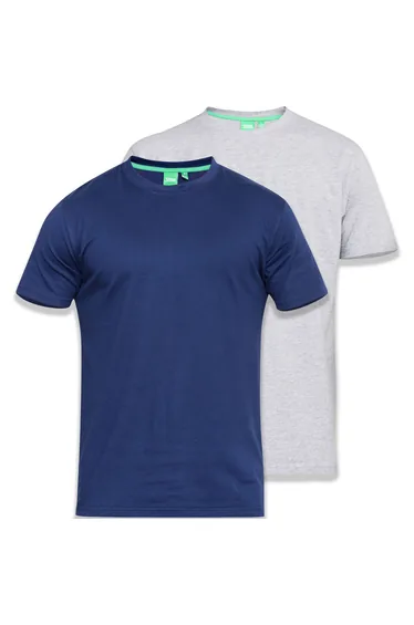 Duke D555 Mens King Size Big Tall 2 Pack Cotton Crew Neck T-Shirt Tee Top