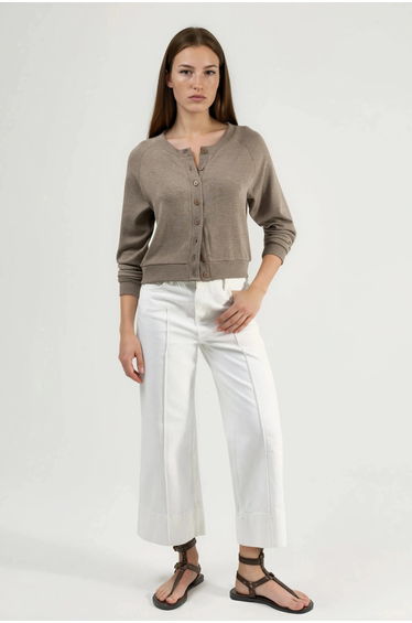 BUSEM Crew Neck Buttoned Cardigan