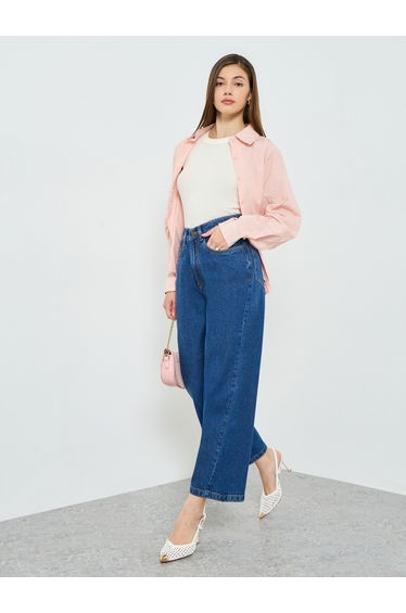 Women Dark Blue High Rise Relaxed Fit Jeans