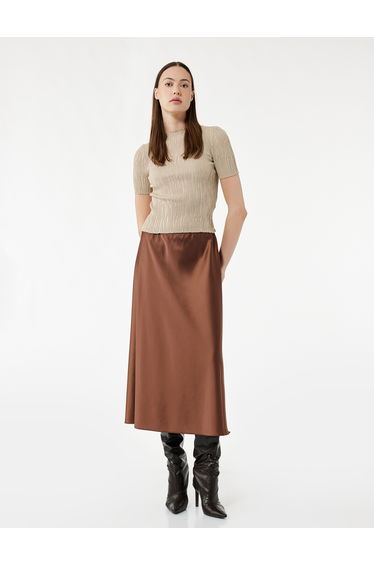 Satin Midi Skirt