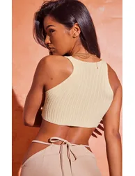 Butter Cream Rib Knit Bralet - 1