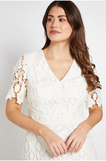 Lace Waist Detail Midi Dress