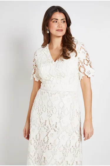 Lace Waist Detail Midi Dress