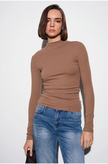 Dilvin Slim Fit Long Sleeve Half Turtleneck Top