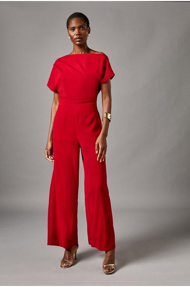 Pleat Off The Shoulder Jumpsuit