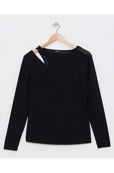 2 in 1 Knit Look Mesh Top