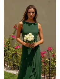 TFNC Camber Dark Green Maxi Dress - 3