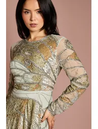 Petite Premium Hand Embellished Maxi Dress - 1