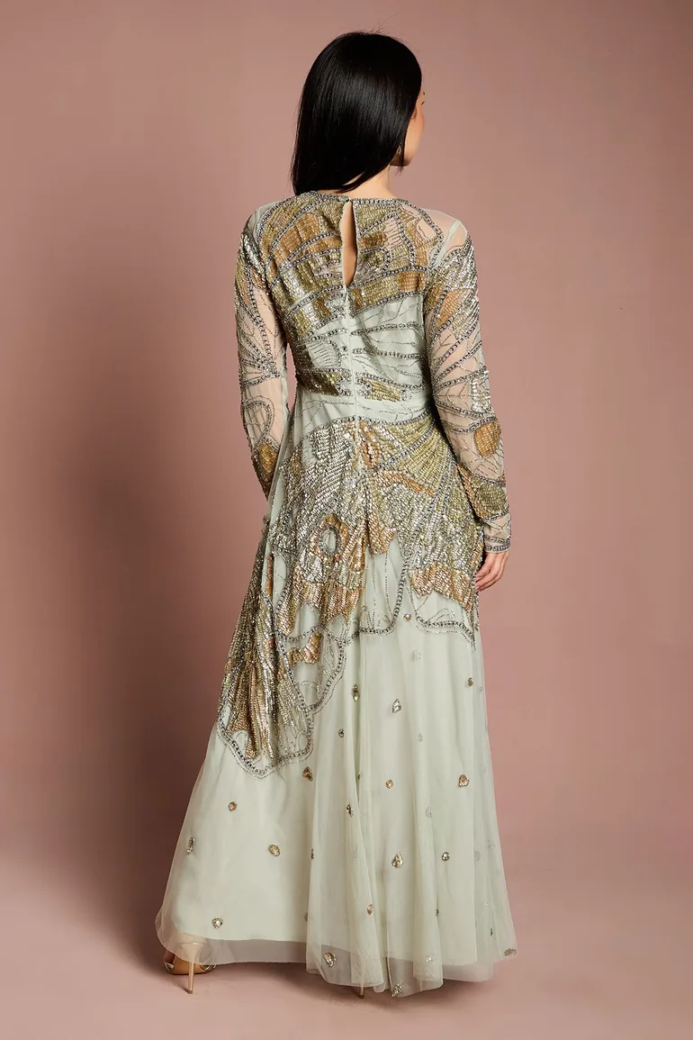 Petite Premium Hand Embellished Maxi Dress - 2