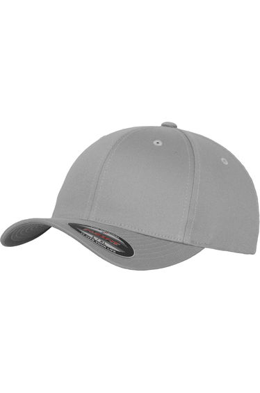 Yupoong Mens Flexfit Fitted Baseball Cap - Silver