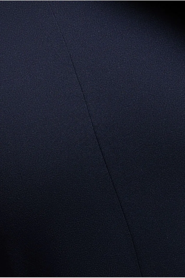 فستان ماكسي بظهر بفيونكة ساتان بأكتاف مكشوفة لون كحلي - 4