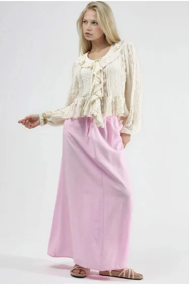 BUSEM High Waist A-Line Maxi Skirt