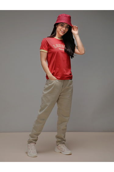 Women Regular Fit Puff Print T-Shirt