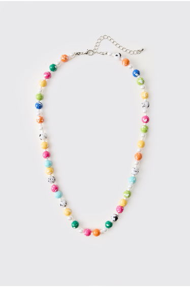 Gem Stone Beaded Necklace - multi