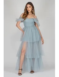 Sydney Dusty Blue Tulle Dress - 1