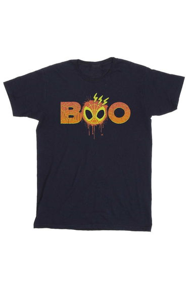 Spider-Man Girls Boo Cotton T-Shirt - Navy Blue