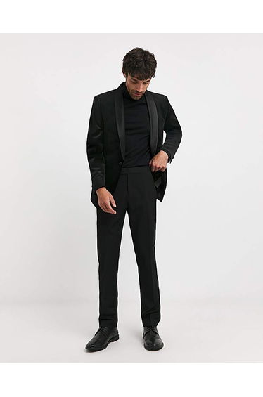 Velvet Satin Lapel Blazer Regular