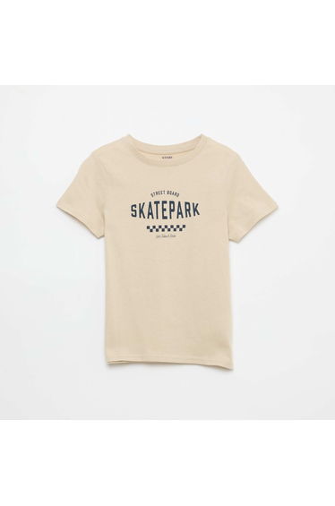 Printed Message T-Shirt BEIGE