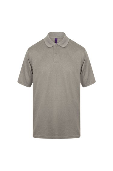 Henbury Mens Coolplus® Pique Polo Shirt - Heather Grey