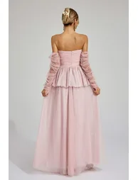 Hoyle Pink Mesh Off Shoulder Dress - 6