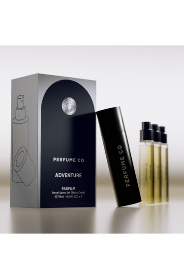 Perfume Co. Adventure Parfum Travel Spray Set (Black Case + 3x15ml)