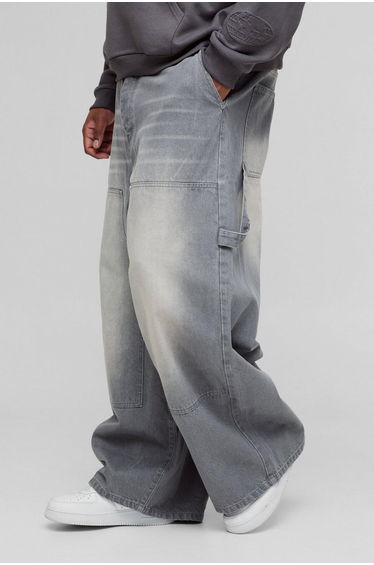 Plus Carpenter Baggy Fit Jeans - grey