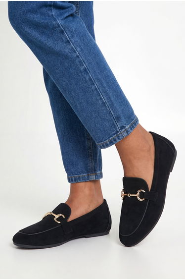 Orla Faux suede Snaffle Detail Flat Loafers