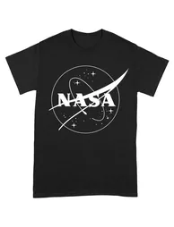 NASA Unisex Adult Insignia T-Shirt - Black/White