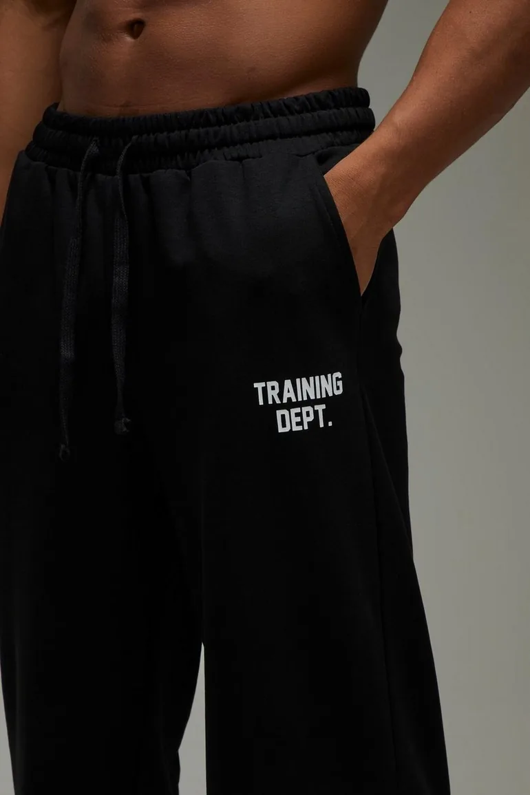 بنطلون رياضي بأرجل عريضة - أسود - 2