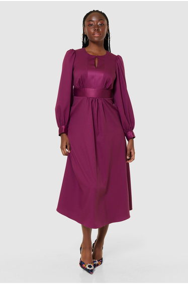 Closet London Purple Maroon A-Line Dress