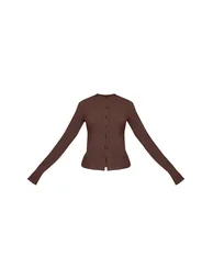 Tall Chocolate Soft Touch Button Down Top - 4
