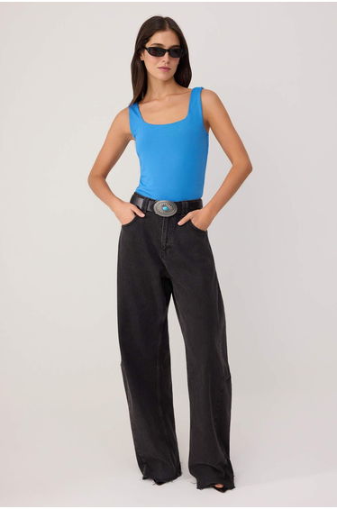Blue Knitted Bodysuit