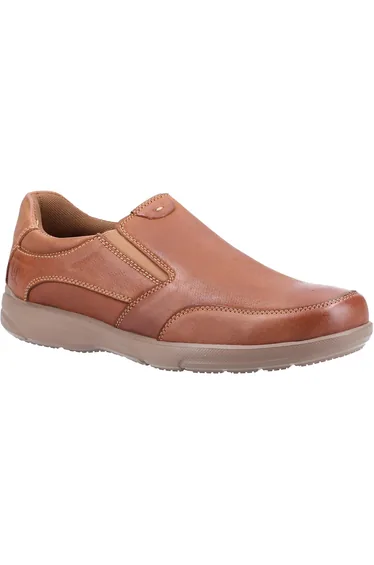 Hush Puppies Mens Aaron Slip On Leather Shoe - Chestnut Brown